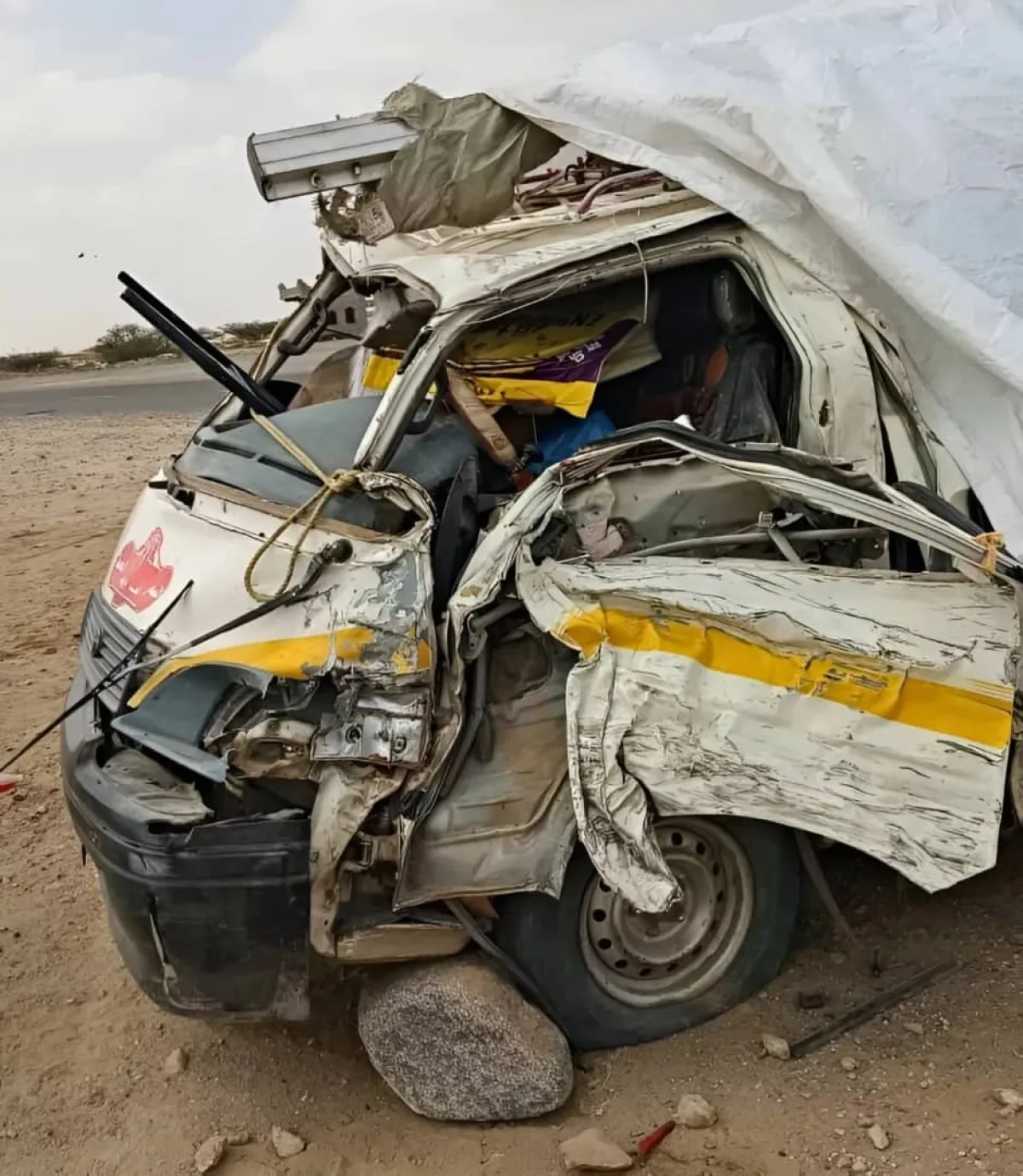 مأساة على طريق لحج: تصادم حافلتين يخلف 7 ضحايا